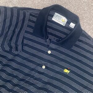 Masters Tech Augusta National Golf Shop Blue/White Striped Polo Mens Medium